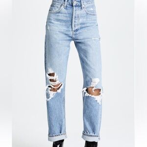 AGoldE 90’s distressed button fly size 24 100% cotton